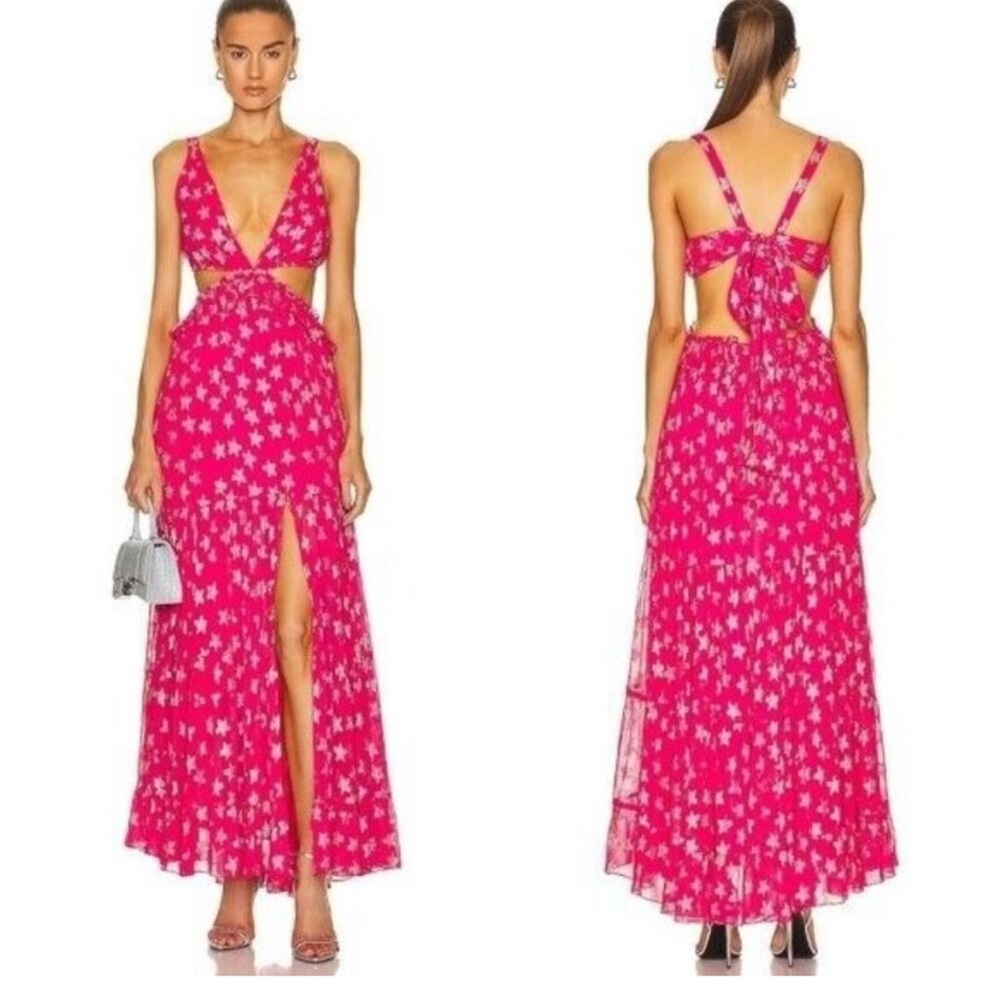 Rococo Sand Fuchsia Floral Backless Dress